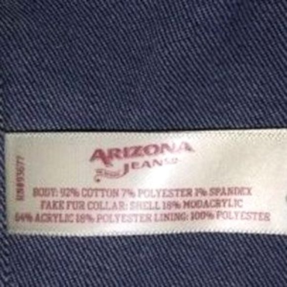 Arizona Jean Co Jacket Removable Faux Fur Collar Removable Pins Size Juniors XL - Picture 10 of 10